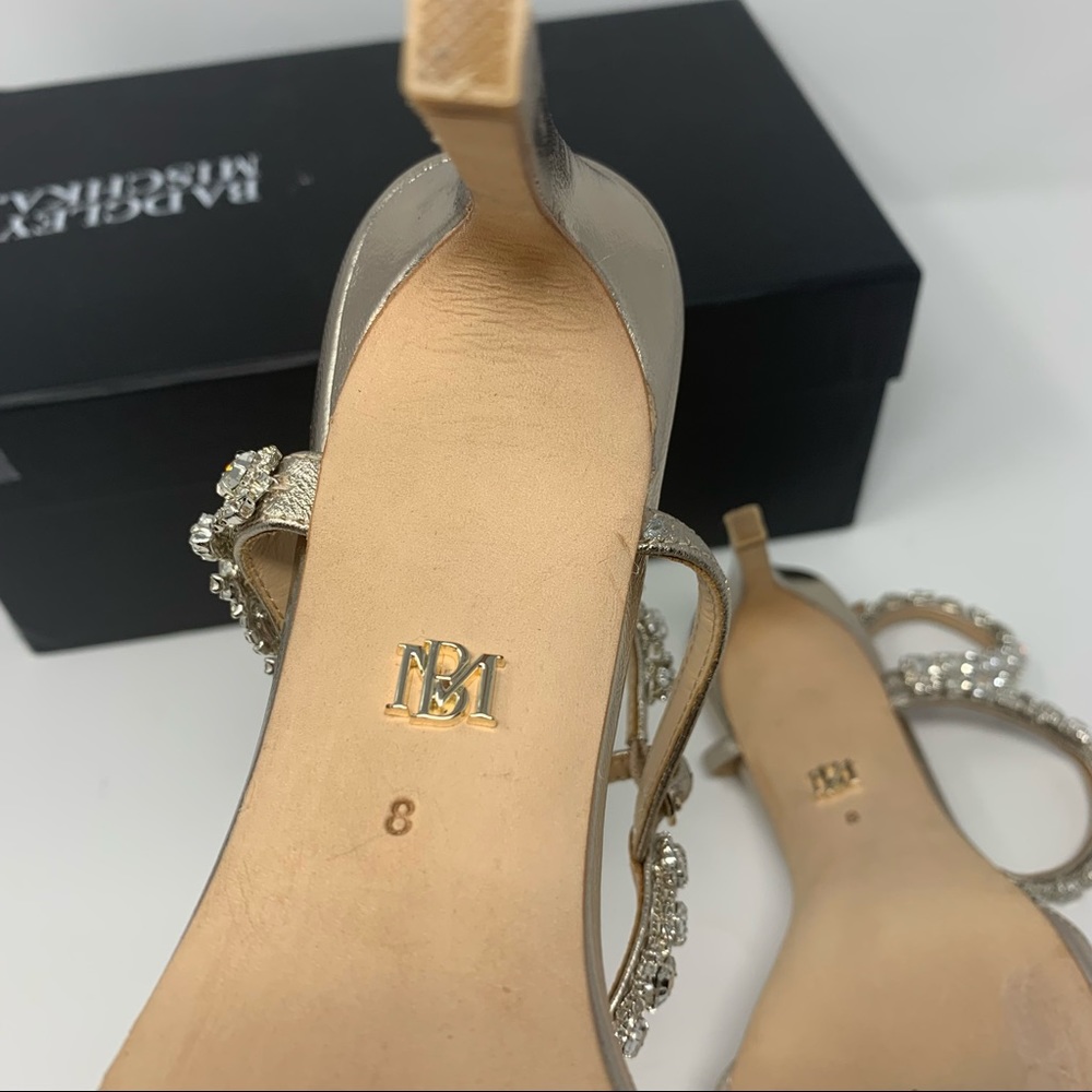 Badgley Mischka Rose Gold Crystal Embellished Heels - Picture 7 of 10